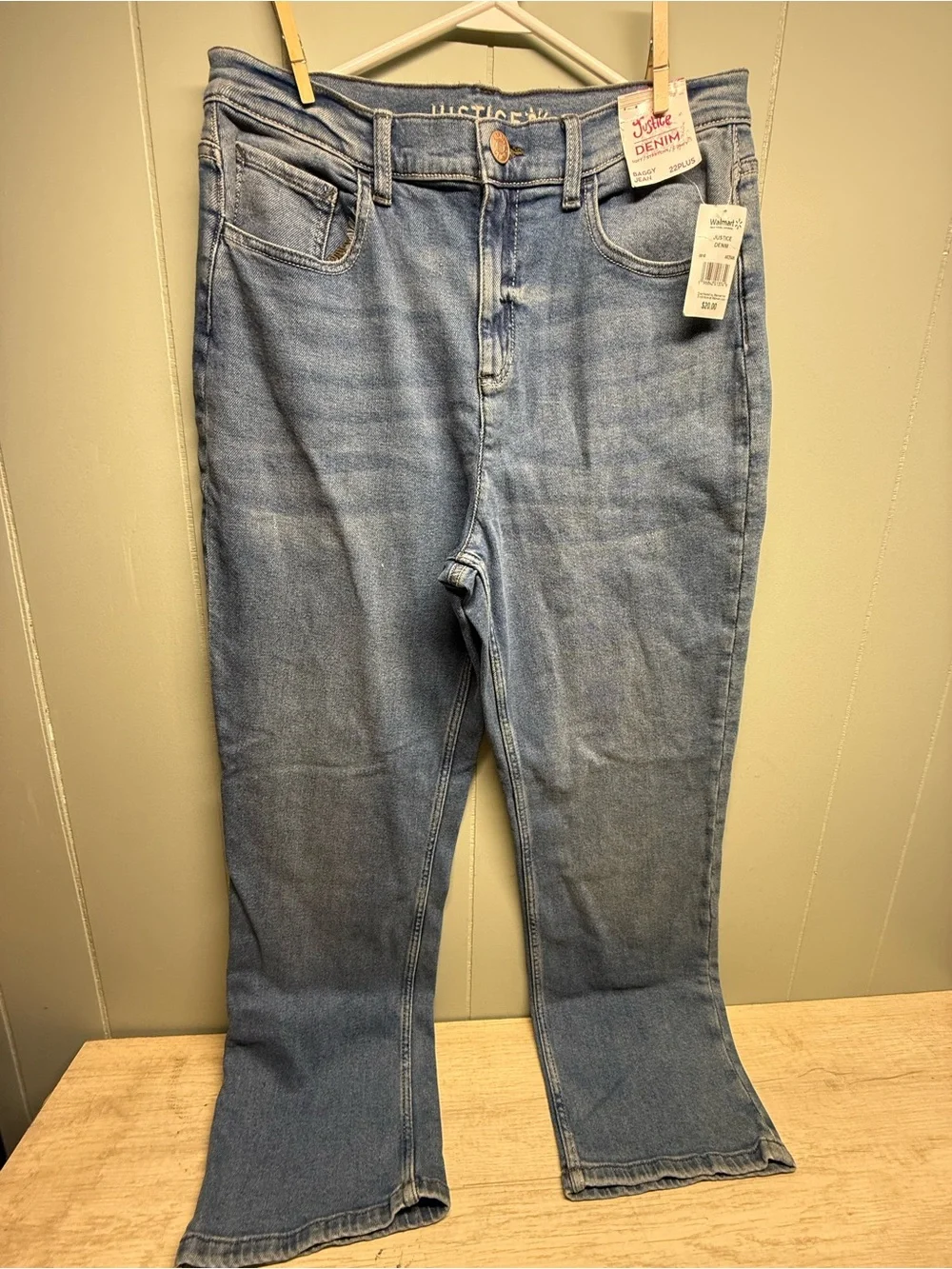 Light Wash Denim Jeans with Slight Flare